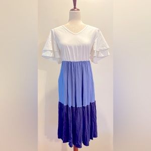 BloomChic, Sz 10, Blue/White, Colorblock Dress - NWT